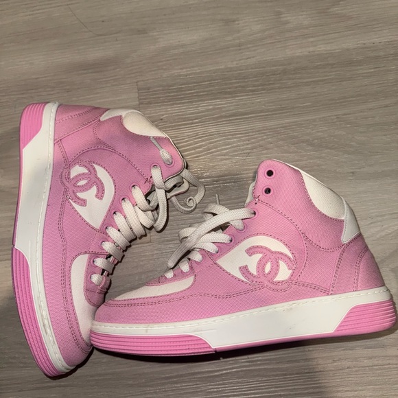 CHANEL Other - Chanel Pink High-Top Sneakers